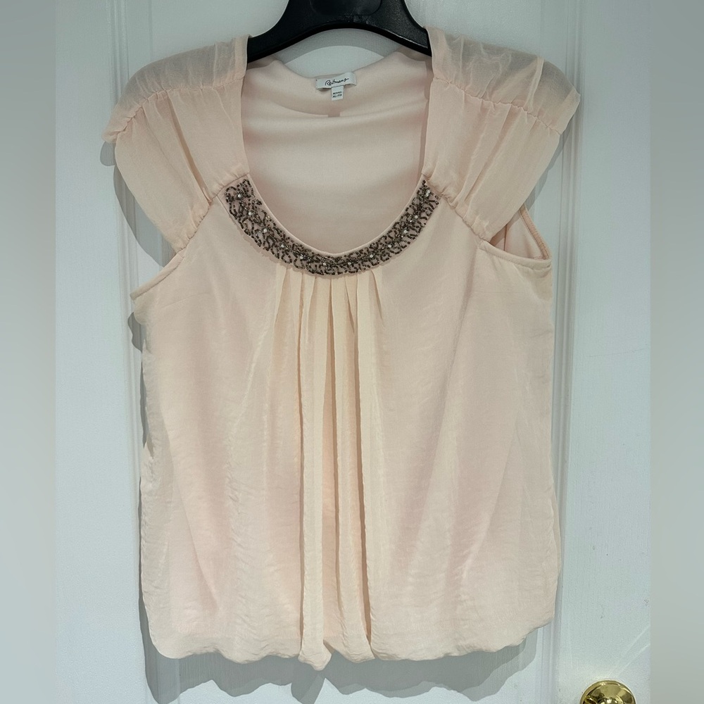 Reitmans Cream Beaded Blouse